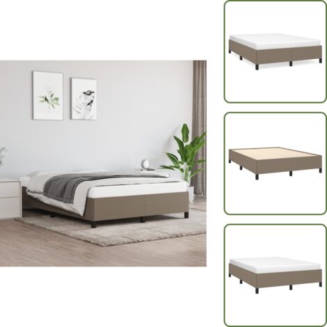 The Living Store Giroletto senza Materasso Tortora 140x190 cm in Tessuto - Letto con doghe