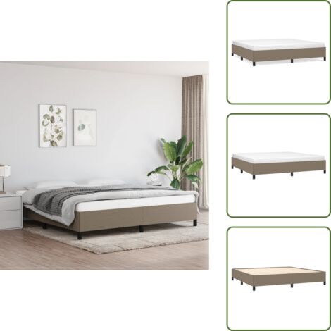 The Living Store Giroletto senza Materasso Tortora 200x200 cm in Tessuto - Letto con doghe
