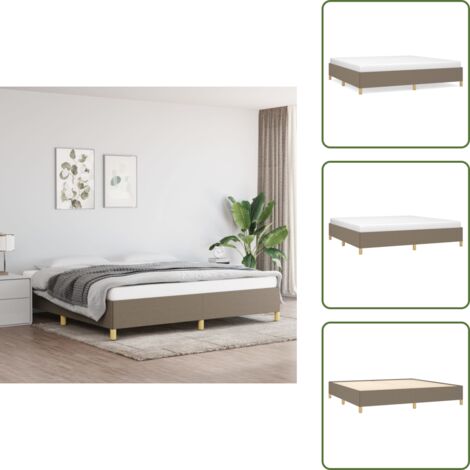 The Living Store Giroletto senza Materasso Tortora 200x200 cm in Tessuto - Letto con doghe
