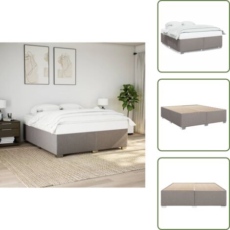 The Living Store Giroletto senza Materasso Tortora 200x200 cm in Tessuto - Letto con doghe