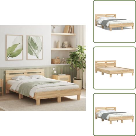 The Living Store Giroletto Testiera Rovere Sonoma 120x200 cm Legno Multistrato - Testiera letto