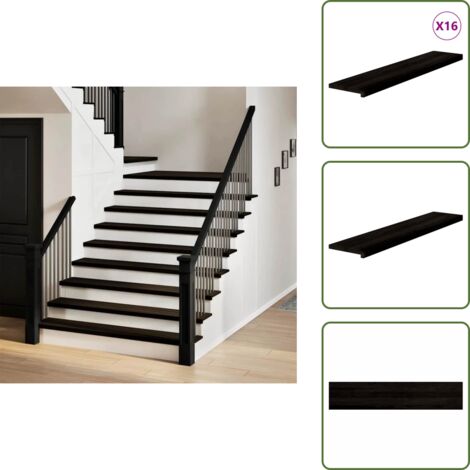 The Living Store Gradini 16 pz Marrone Scuro 120x30x2 cm Legno Massello Rovere - Scale in rovere
