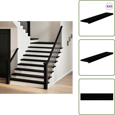 The Living Store Gradini 20 pz Marrone Scuro 120x30x2 cm Legno Massello Rovere - Scale in legno