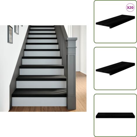 The Living Store Gradini 20 pz Marrone Scuro 70x25x2 cm Legno Massello Rovere - Scale in rovere