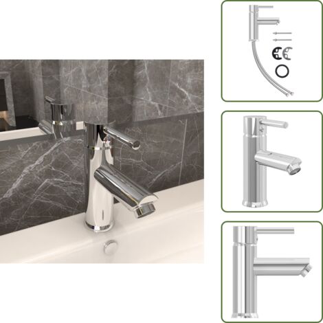 The Living Store Grifo para lavabo de baño acabado cromado 130x176 mm - Grifo de fregadero
