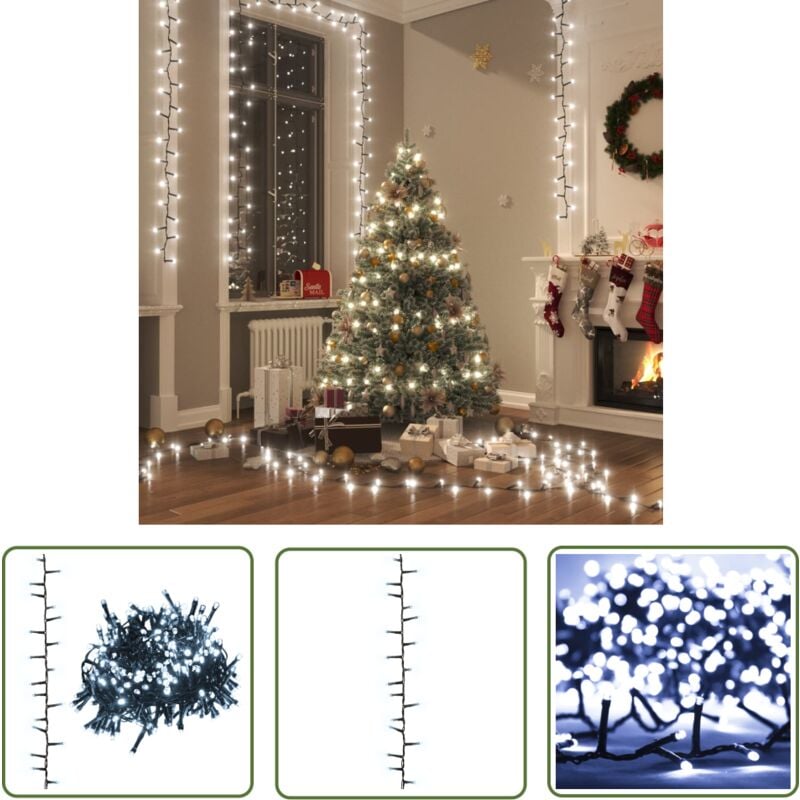 Guirlande à led compacte avec 400 led Blanc froid 13 m pvc - Guirlande Noel - Guirlande Led - Decoration Noel - Luminaire Festif - Illumination