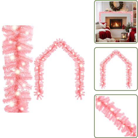 The Living Store Guirnalda de Navidad con luces LED rosa 20 m - Luces LED