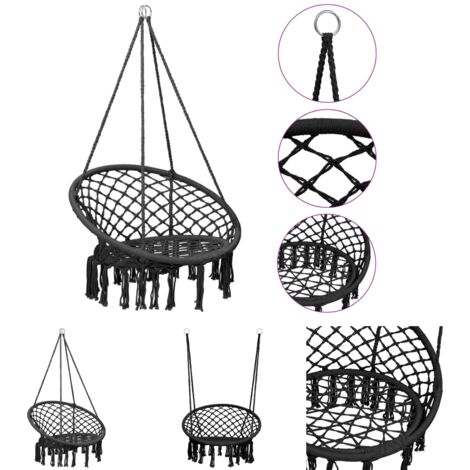 The Living Store Hängesessel 80 cm Anthrazit - Schaukeln