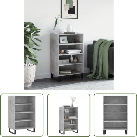 The Living Store Highboard Betongrau 57x35x90 cm Holzwerkstoff - Sideboard - Hochschrank - Wohnzimmermöbel - Regal - Aufbewahrung