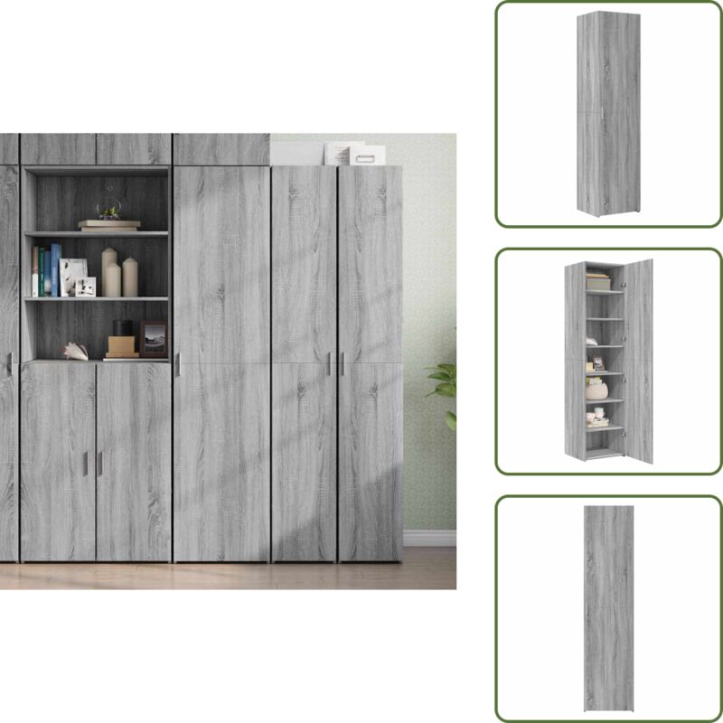 Vidaxl Highboard Grau Sonoma 45x42, 5x185 Cm Holzwerkstoff - Sideboard - Hochschrank - Wohnraumgestaltung - Aufbewahrungslösung - Grau Sonoma - The Living