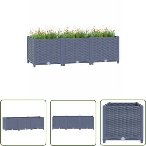 ABCRITAL The Living Store Hochbeet 120x40x38 cm Polypropylen - Hochbeet - Pflanzgefäß - Gartenmöbel - Outdoor Deko - Polypropylen