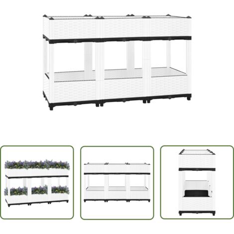 The Living Store Hochbeet 120x40x71 cm Polypropylen - Hochbeet - Pflanzenbehälter - Gartenmöbel - Balkonpflanzen - Terrasse