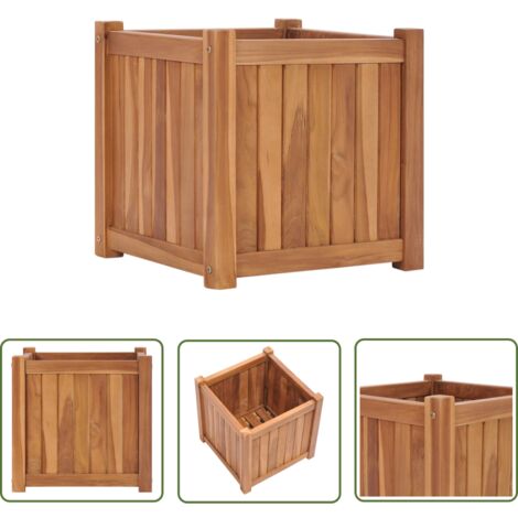 The Living Store Hochbeet 40x40x40 cm Massivholz Teak - Teakholzhöcker - Blumenkasten Aus Holz - Hochbeet - Pflanzenbehälter - Gartendeko