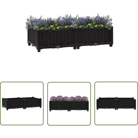 The Living Store Hochbeet 80x40x23 cm Polypropylen - Hochbeet - Pflanzkasten - Gartenmöbel - Kunststoffbehälter - Outdoor Dekoration