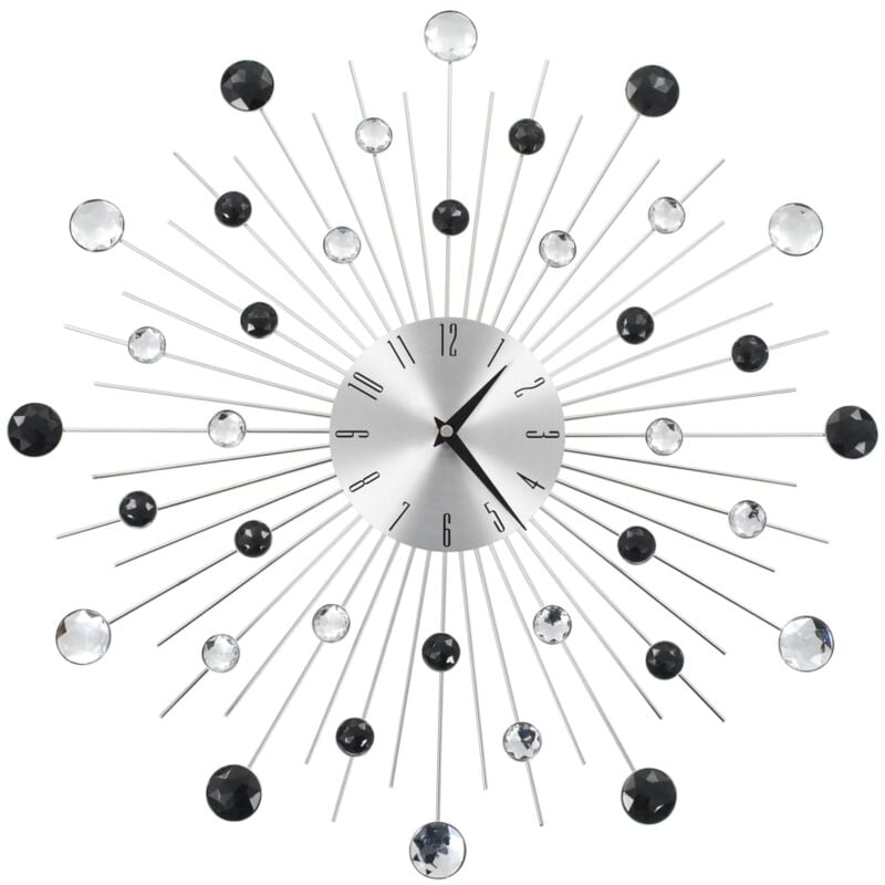 The Living Store - Horloge murale avec mouvement à quartz Design moderne 50 cm Argent