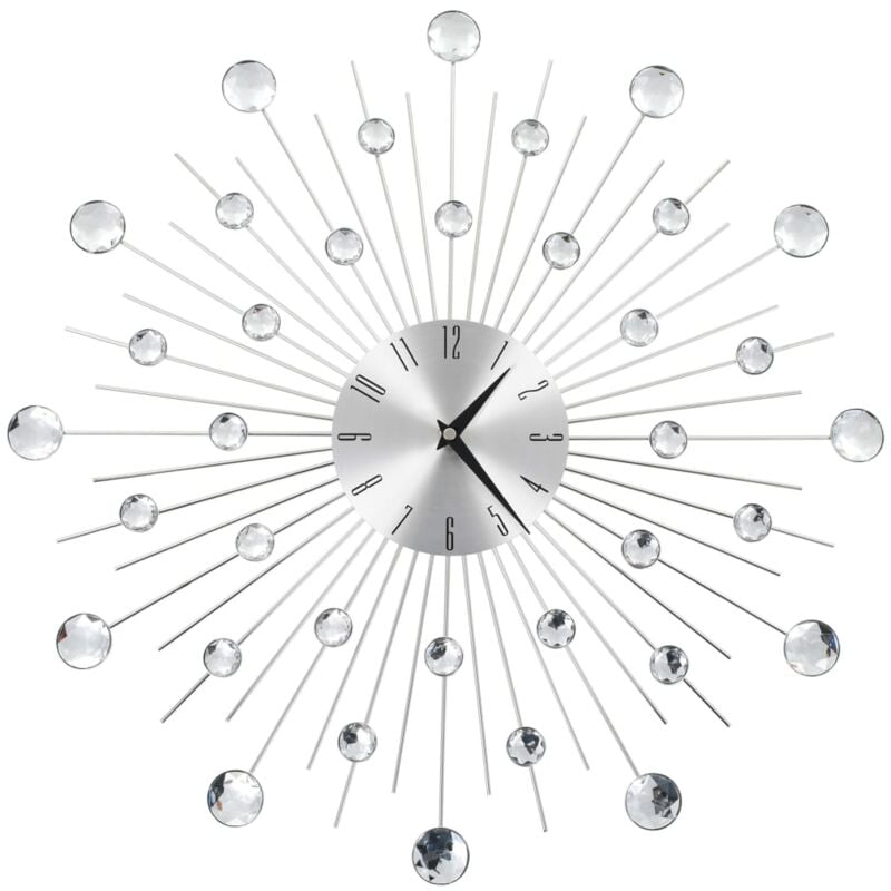 Prolenta Premium - Horloge murale avec mouvement à quartz Design moderne 50 cm - The Living Store - Argent