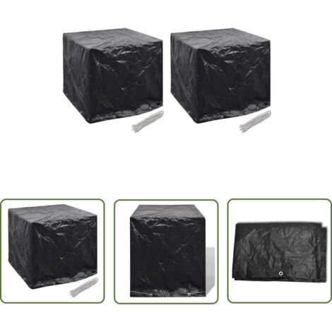 The Living Store Housse de réservoir d'eau de jardin 2pcs 8 œillet 116x100x120cm - Couverture De Réservoir D'eau - Housse De Réservoir D'eau - Protection Réservoir D'eau - Résistant Aux UV - Imperméab