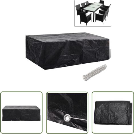 The Living Store Housse de salon de jardin 8 œillets 300 x 140 x 90 cm - Housses De Meubles De Jardin - Housse De Salon De Jardin - Housse Extérieure - Protection Meubles De Jardin - Housse Anti Uv