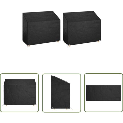 The Living Store Housses de banc de jardin 2 pcs 8 œillets 160x70x70/88 cm PE - Housse De Banc De Jardin - Housse De Meubles Extérieur - Protection Mobilier Jardin - Imperméable - Anti Uv