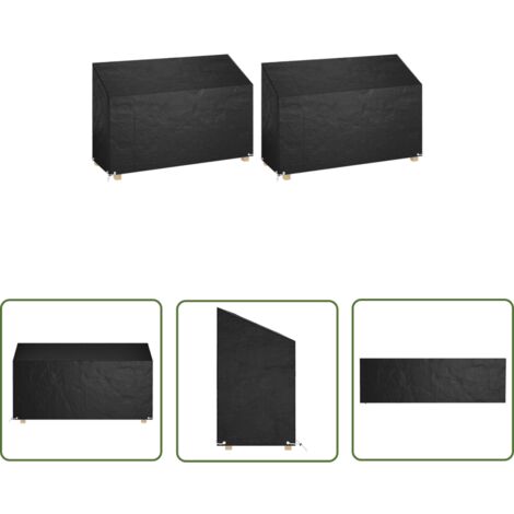 The Living Store Housses de banc de jardin 2 pcs 8 œillets 190x70x70/88 cm PE - Housse De Banc De Jardin - Housse De Jardin - Protection Mobilier Extérieur - Housse Imperméable - Housse Anti Uv
