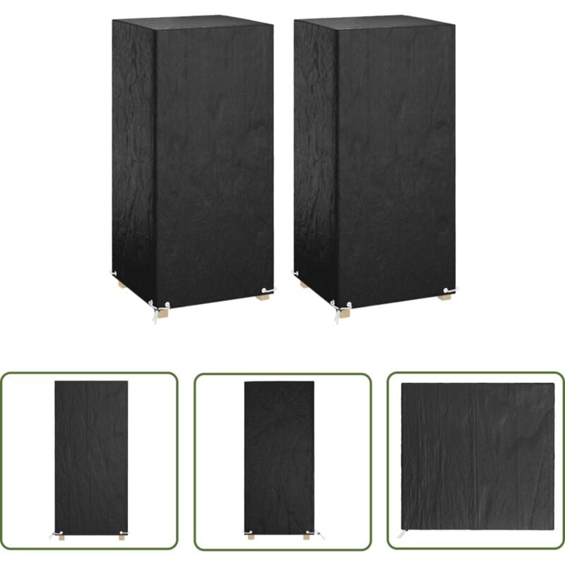 The Living Store Housses de chaise de jardin 2 pcs 8 œillets 75x70x140 cm pe - Housse De Chaise De Jardin - Housse De Meubles D'extérieur