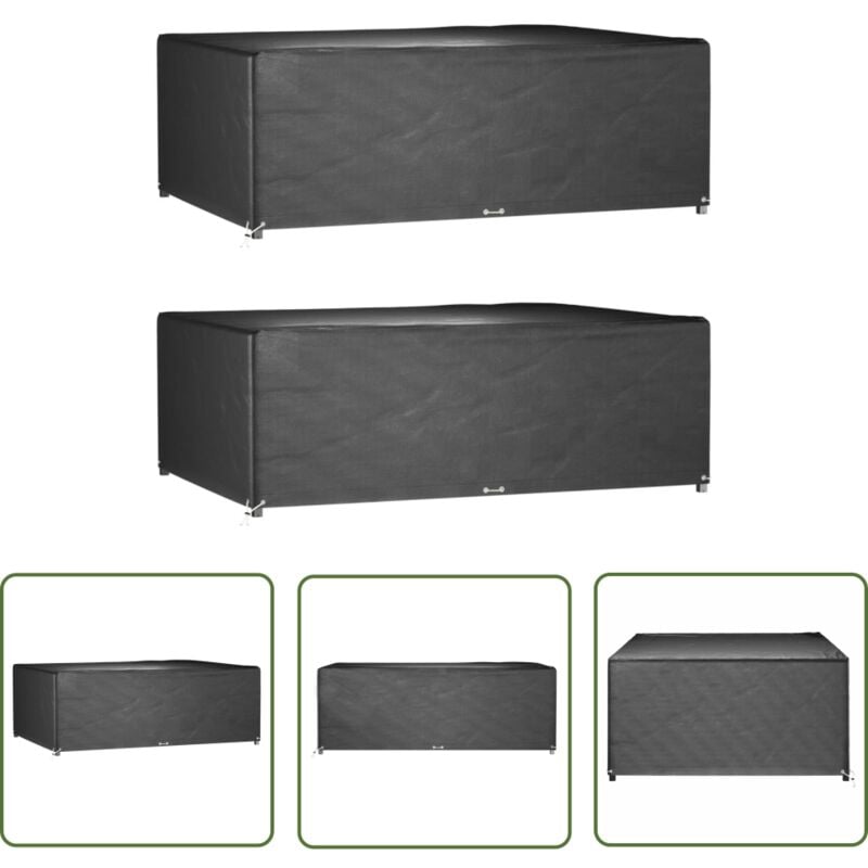 Housses de salon de jardin 2 pcs 12 œillets rectangulaire - Housse De Jardin - Housse De Mobilier Extérieur - Protection Meubles Jardin - Housse