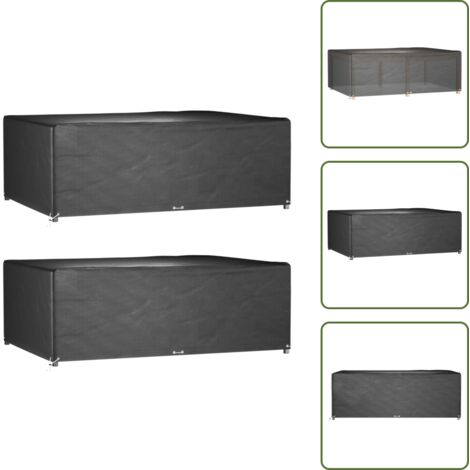 The Living Store Housses de salon de jardin 2 pcs 12 œillets rectangulaire - Housse De Mobilier Extérieur - Housse De Jardin - Protection Meubles Rotin - Housse Imperméable - Housse Anti Uv