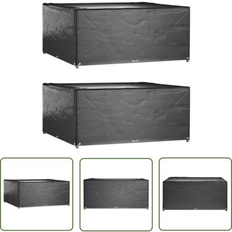 The Living Store Housses de salon de jardin 2 pcs 16 œillets 250x250x90 cm carré - Housse De Mobilier De Jardin - Housse Extérieure - Protection Meubles Jardin - Housse Pluie - Housse Uv