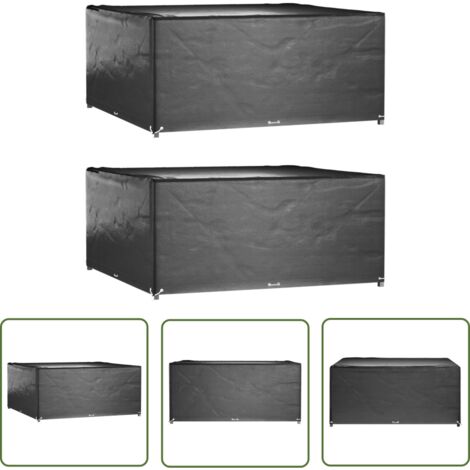 The Living Store Housses de salon de jardin 2 pcs 16 œillets 300x300x75 cm carré - Housse De Jardin - Housse De Mobilier Extérieur - Protection Meubles Jardin - Housse Pluie - Housse Uv