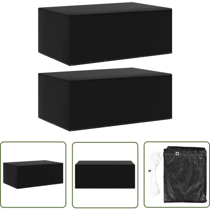 Housses de salon de jardin 2 pcs 7 œillets 225x143x90 cm - Housse De Jardin - Housse De Meubles Extérieur - Protection Meubles Rotin - Housses