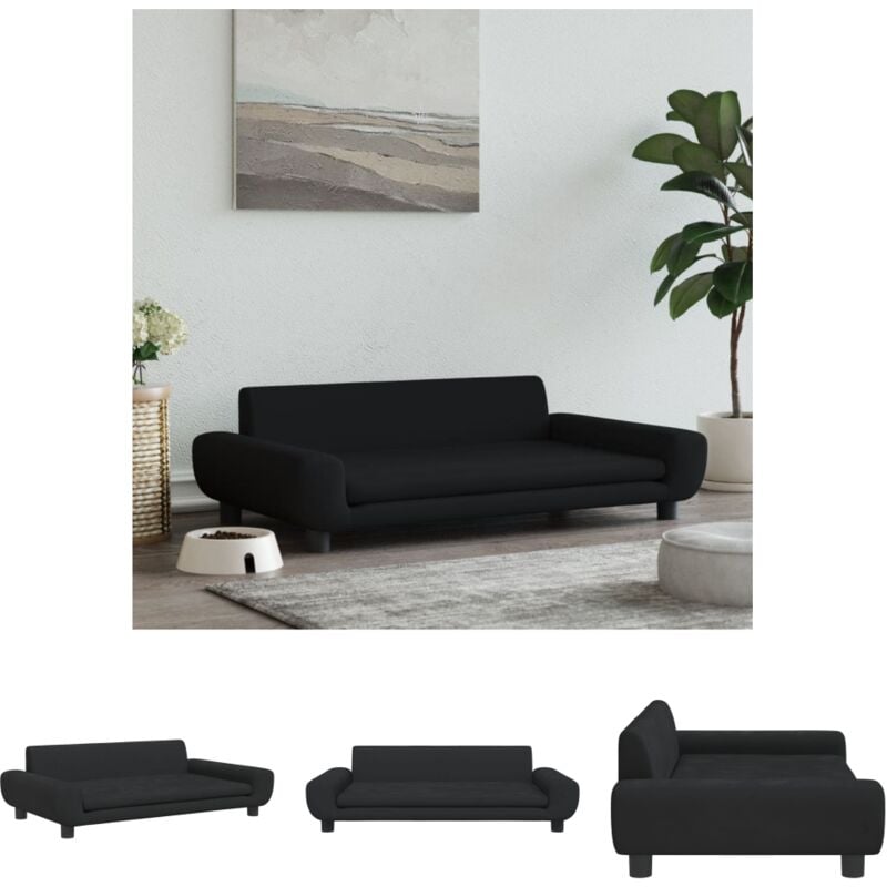 The Living Store - Hundebett Schwarz 100x54x33 cm Samt - Hundebetten - Schwarz