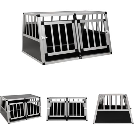 The Living Store Hundetransportbox mit Doppeltür 89 x 69 x 50 cm - Hundehütten
