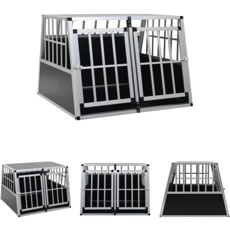 The Living Store Hundetransportbox mit Doppeltür 94 x 88 x 69 cm -  Hundehütten