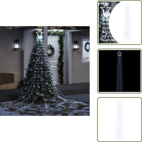 The Living Store Illuminazione per Albero di Natale 320 LED Bianco Freddo 375 cm - Luci di Natale