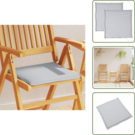 The Living Store Imbottitura per Seduta Giardino 2pz Grigio Chiaro 45x45x2 cm - Seduta da giardino