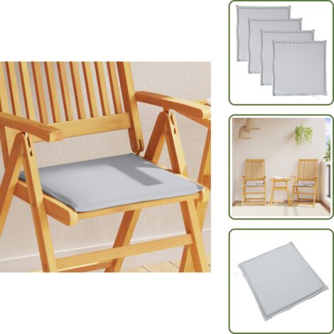 The Living Store Imbottitura per Seduta Giardino 4pz Grigio Chiaro 45x45x2 cm - Seduta da giardino