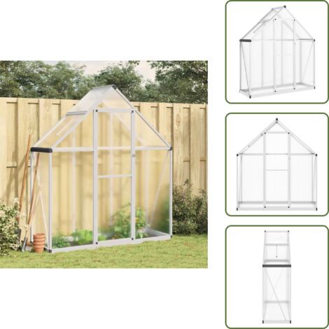 The Living Store Invernadero con marco base aluminio plateado 169x58x195 cm - Invernadero con marco base