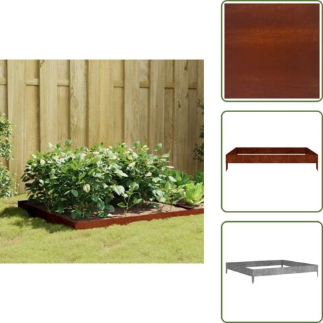The Living Store Jardinera acero corten 100x100x18,5 cm - Jardinera decorativa
