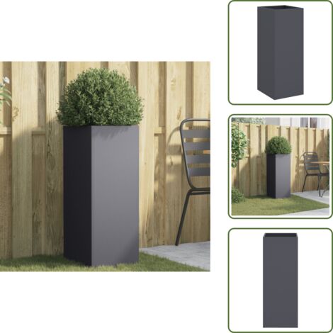 The Living Store Jardinera acero gris antracita 32x29x75 cm - Jardinera decorativa