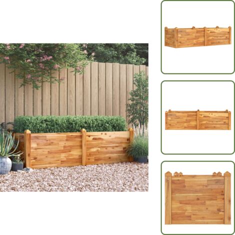 The Living Store Jardinera arriate madera maciza acacia 160x60x44 cm - Jardinera apilable
