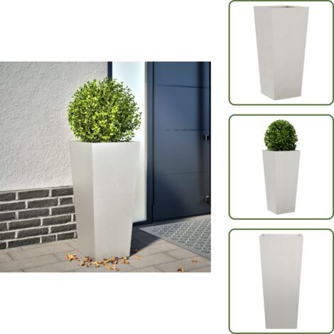 The Living Store Jardinera de acero inoxidable 35x35x75 cm - Macetero