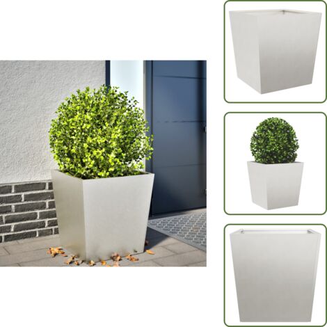 The Living Store Jardinera de acero inoxidable 50x50x50 cm - Macetero