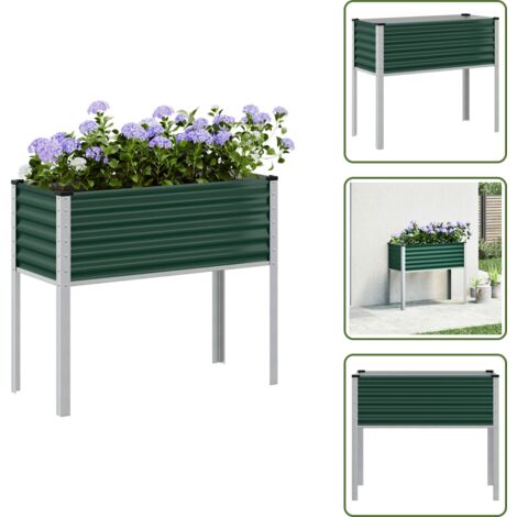 The Living Store Jardinera de jardín verde 100x45x90 cm acero - Jardinera verde