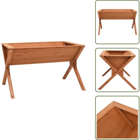 The Living Store Jardinera de madera de abeto 90x55x56 cm - Macetas