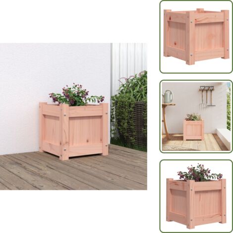 The Living Store Jardinera madera maciza de abeto Douglas 31x31x31 cm - Jardinera de exterior