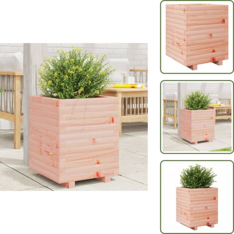 The Living Store Jardinera madera maciza de abeto Douglas 40x40x49,5 cm - Jardinera exterior