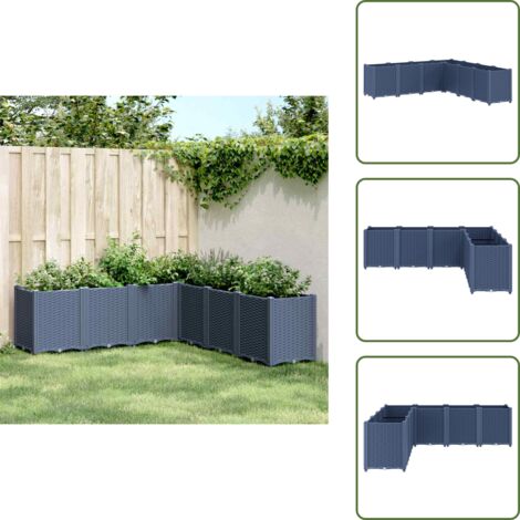The Living Store Jardinera PP azul gris 160x160x53 cm - Jardinera de patio