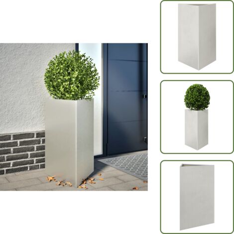 The Living Store Jardinera triangular de acero inoxidable 50x43x75 cm - Macetero de jardín