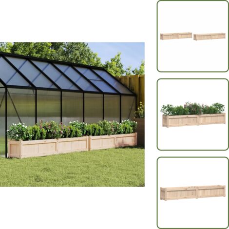 The Living Store Jardineras de exterior 2 unidades madera maciza de pino - Jardineras de madera