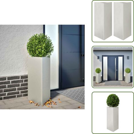 The Living Store Jardineras triangulares 2 uds acero inoxidable 40x40x75 cm - Maceteros de jardín